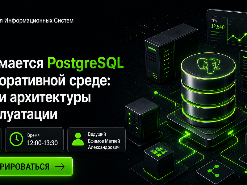 БЕСПЛАТНЫЙ ВЕБИНАР АИС «Где ломается PostgreSQL в корпоративной среде: ошибки архитектуры и эксплуатации»